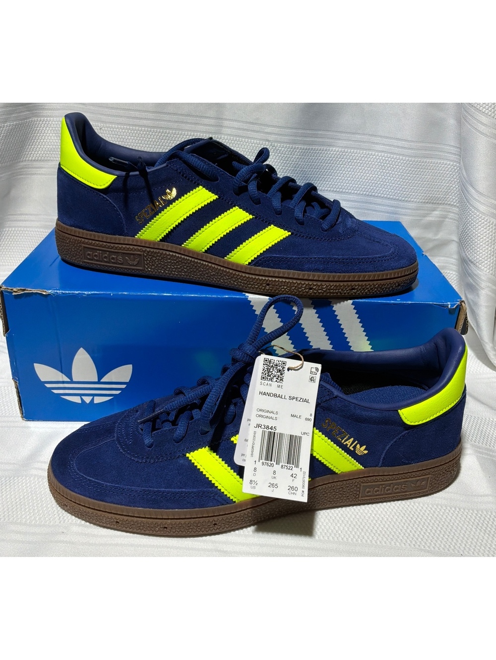 Adidas Handball Spezial Navy and Yellow Sneakers Size 8.5